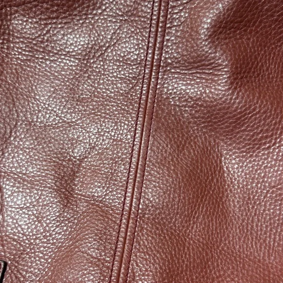 Cole Haan Burgundy Leather Tote with Tassel - Picture 10 of 14